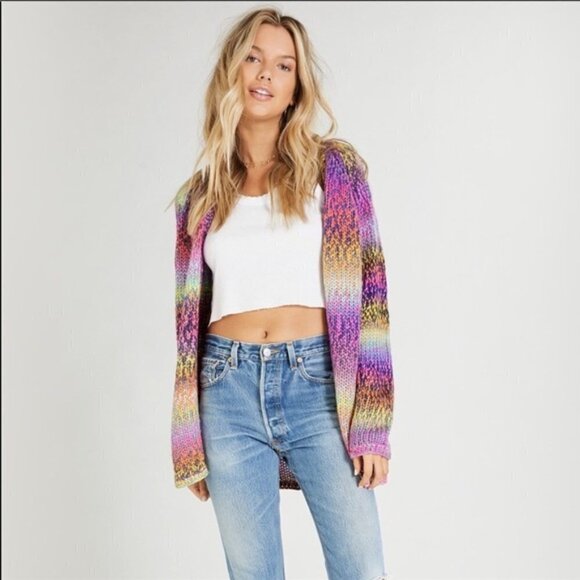 💕WILDFOX💕 Aspen Cardigan ~ Multi Colored Rainbow - Picture 9 of 16